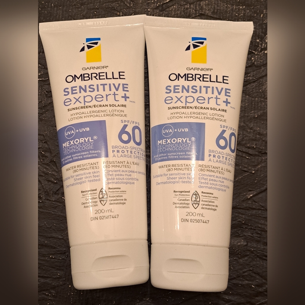 2 brand new Garnier Ombrelle Sensitive Expert+ Sunscreen SPF 60